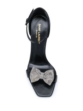 Saint Laurent Amber Sandals Black Metal Bow